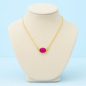 14K Gold Garnet Necklace